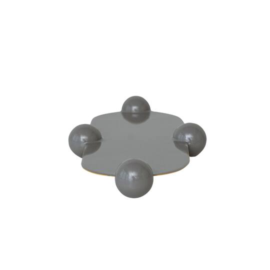 Hello Honey® 17.5" Gray Elegance Enamel Metal Tray with Ball Feet